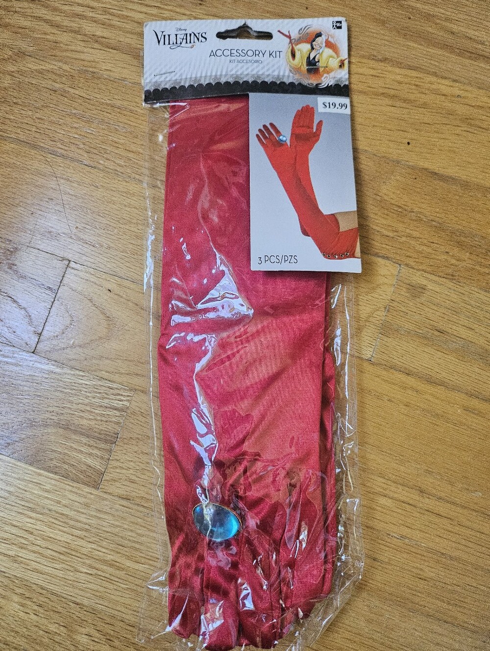Halloween Disney Villains Red Satin Gloves Accessory Kit